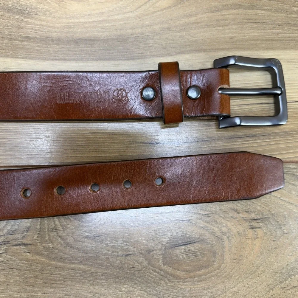 Logical Lather Mens Belt Size 34 Brown Leather Casual Work Minimalist